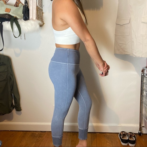 Lululemon special edition Wunder Under high waisted ribbed  light blue leggings - Picture 3 of 14